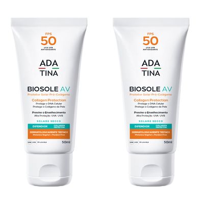 Kit 2 Unidades Protetor Solar 12HS Anti-idade DNA Protection Biosole AV FPS 50
