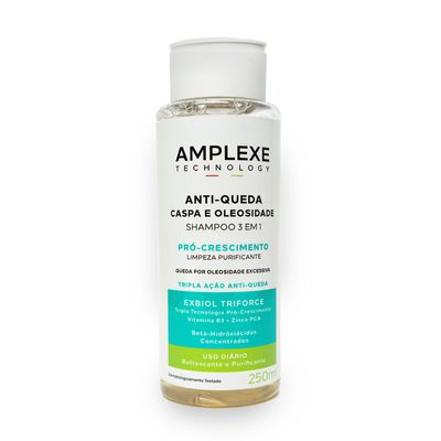 Amplexe Shampoo 3 em 1 Caspa, Queda e Oleosidade com Exbiol Triforce