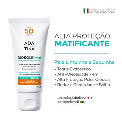 Protetor Solar Antioleosidade Peles Oleosas Biosole Mat FPS 50