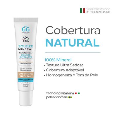 Protetor Solar 12HS Mineral Com Cor Natural Soleize Mineral FPS 66