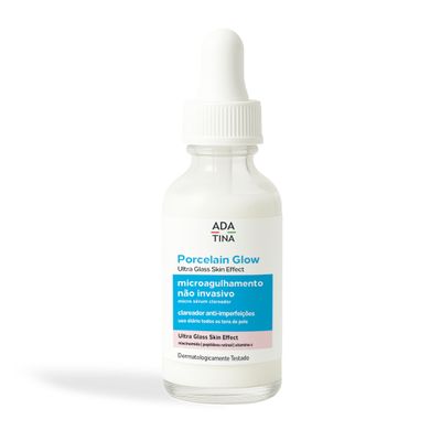 Porcelain Glow Ultra Glass Skin Effect: Sérum Facial Clareador com Microagulhas Invisíveis, Vitamina C, Niacinamida e Peptídeos de Retinol