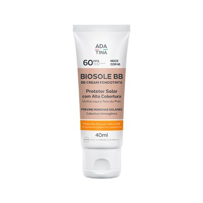 Protetor Solar Facial 12HS com Cor Alta Cobertura Anti-Manchas Biosole BB Cream FPS 60 Noce