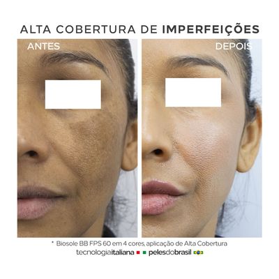 Protetor Solar Facial 12HS com Cor Alta Cobertura Anti-Manchas Biosole BB Cream FPS 60 Noce