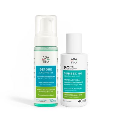 Kit para Pele Acne com Protetor Solar e Espuma de Limpeza Facial