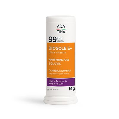 Protetor Solar Facial 12HS Biosole E Plus Ultra Vitamin FPS 99 Stick Clareador